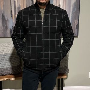 Men’s Banana Republic Zip Up Checkered Jacket Size Large